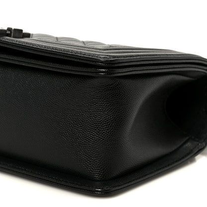 Caviar Quilted Medium Boy Flap Black