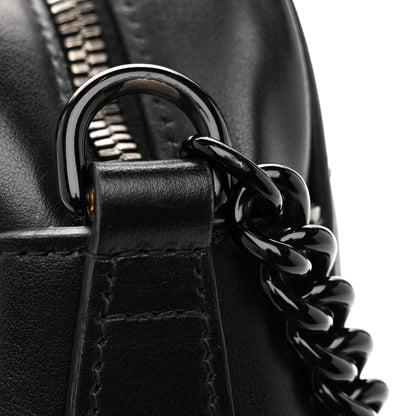 Calfskin Matelasse Monochrome Small GG Marmont Chain Shoulder Bag Black
