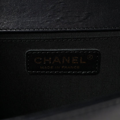 Lambskin Quilted Medium Boy Flap Black