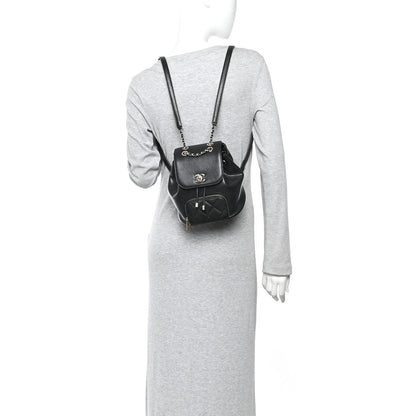 Caviar Quilted Mini Business Affinity Backpack Black