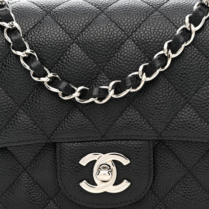 Caviar Quilted Mini Square Flap Black