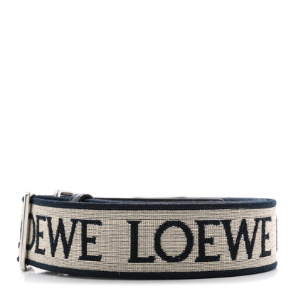 Calfskin Jacquard Anagram Strap Navy Black