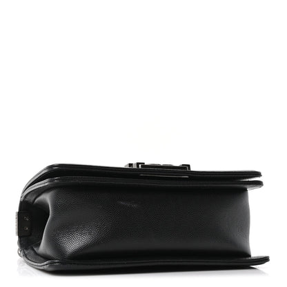 Caviar Quilted Small Boy Flap Black