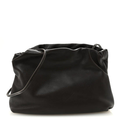 Grained Calfskin Bourse Clutch Dark Brown