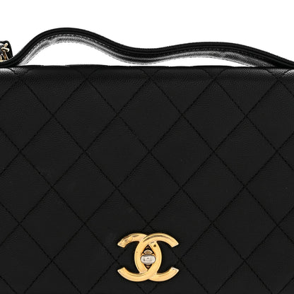 Caviar Quilted Large Business Affinity Flap Black