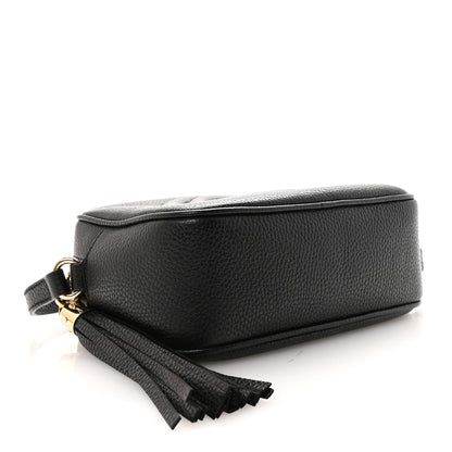 Pebbled Calfskin Small Soho Disco Bag Black