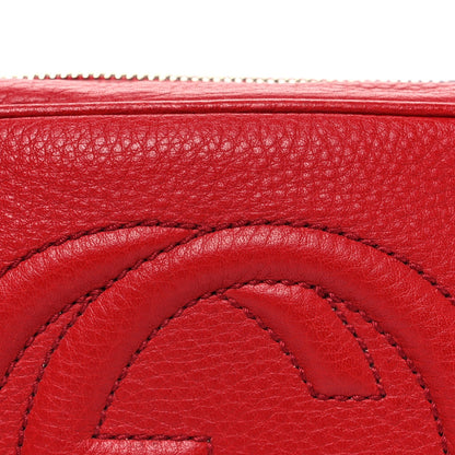Pebbled Calfskin Small Soho Disco Bag Vibrant Red