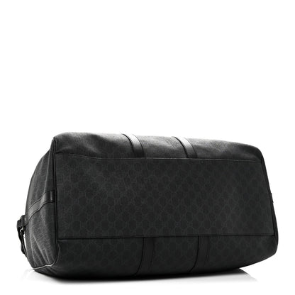 GG Supreme Monogram Medium Carry-On Duffle Bag Black Grey