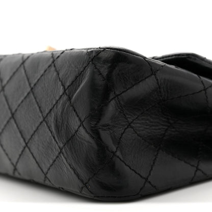 Aged Calfskin Quilted 2.55 Reissue 225 Flap Black