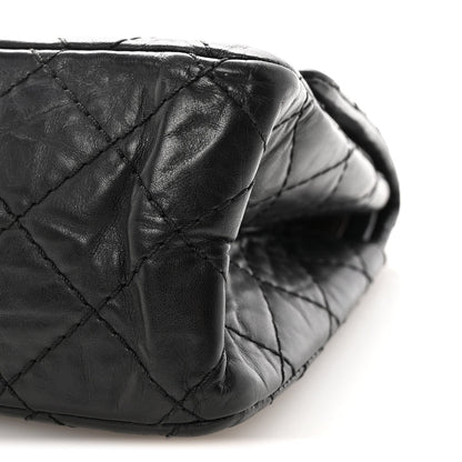 Aged Calfskin Quilted 2.55 Reissue 225 Flap Black