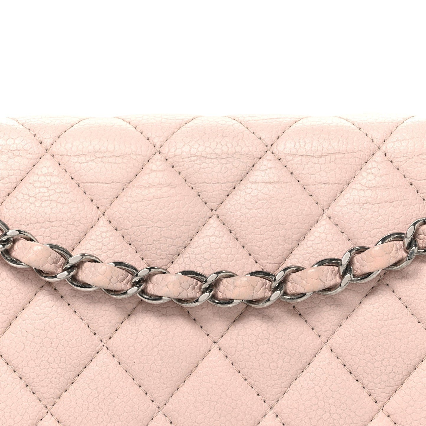 Caviar Quilted Medium Double Flap Light Pink