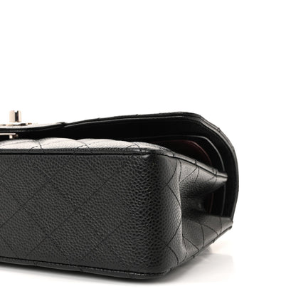 Caviar Quilted Medium Double Flap Black