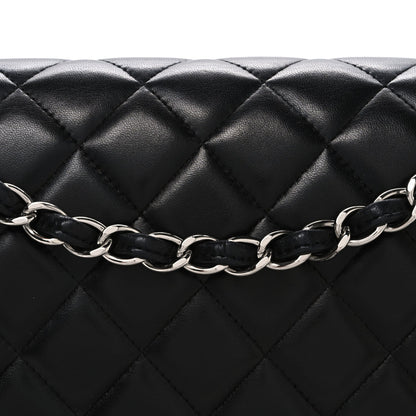 Lambskin Quilted Maxi Double Flap Black