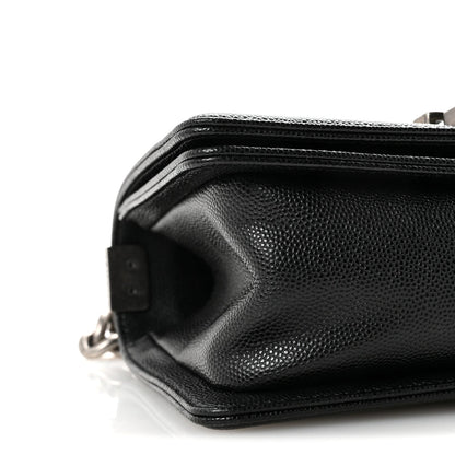 Caviar Quilted Small Boy Flap Black