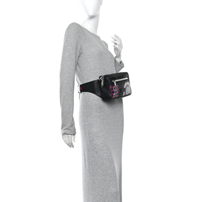 GG Supreme Monogram Night Courrier Belt Bag Black Multicolor