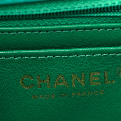 Aged Calfskin Quilted 2.55 Reissue Mini Flap Green