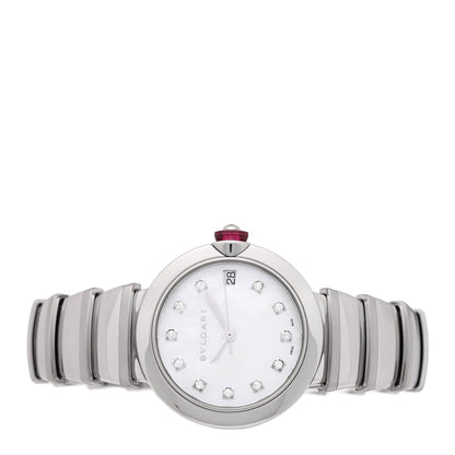 Stainless Steel Diamond Mother of Pearl 33mm Lucea Automatic Watch