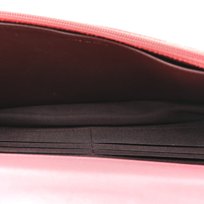Lambskin Quilted Trendy CC Wallet On Chain WOC Bright Pink
