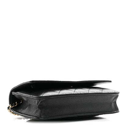 Caviar Quilted Wallet on Chain WOC Black