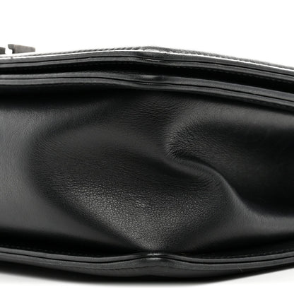 Calfskin Quilted Medium Boy Flap Black