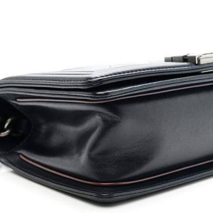 Calfskin Embossed Medium Paris Salzburg Boy Flap Navy