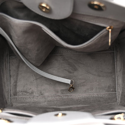 Caviar Studded Medium Deauville Tote Grey