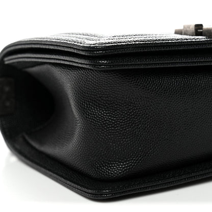 Caviar Quilted Small Boy Flap Black