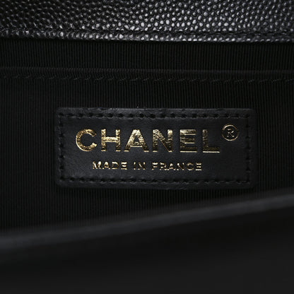 Caviar Quilted Medium Boy Flap Black