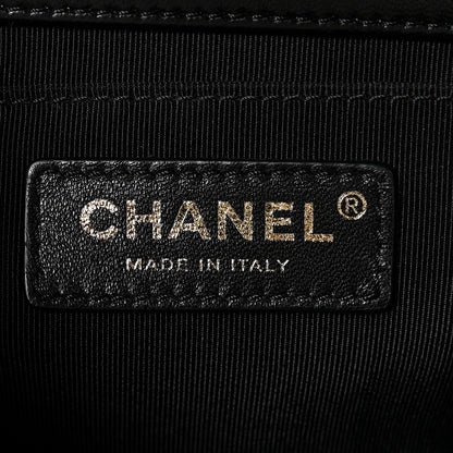 Lambskin Quilted Medium Boy Flap Black