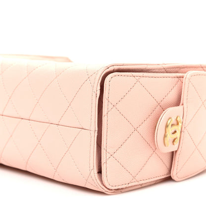 Caviar Quilted Mini Chanel 25 Handbag Light Pink