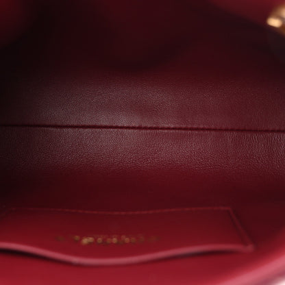 Lambskin Quilted Small Eyes On You Shopping Bag Dark Burgundy