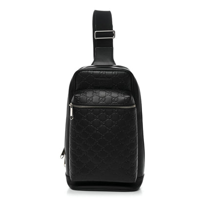 Guccissima Sling Backpack Black