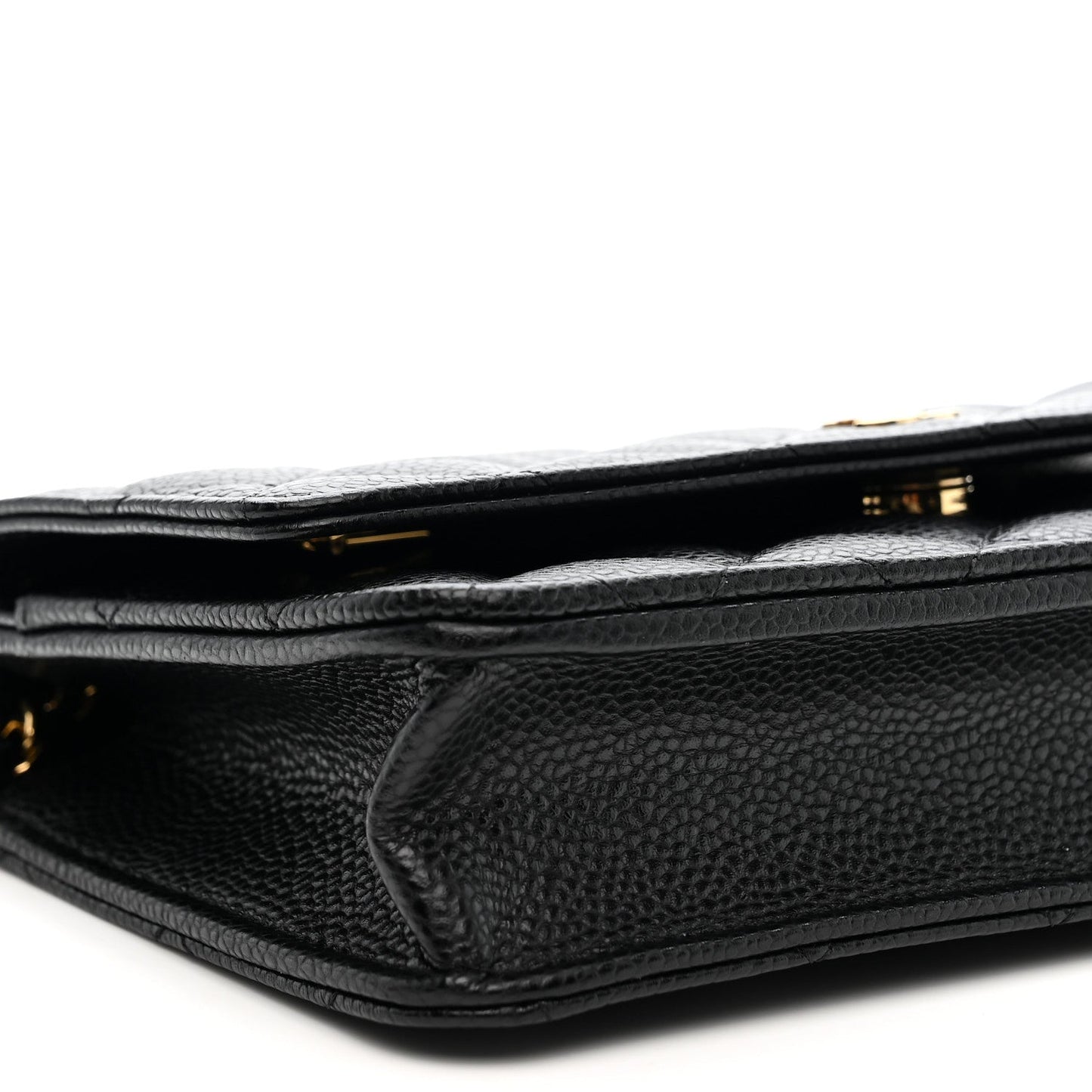 Caviar Quilted Wallet on Chain WOC Black