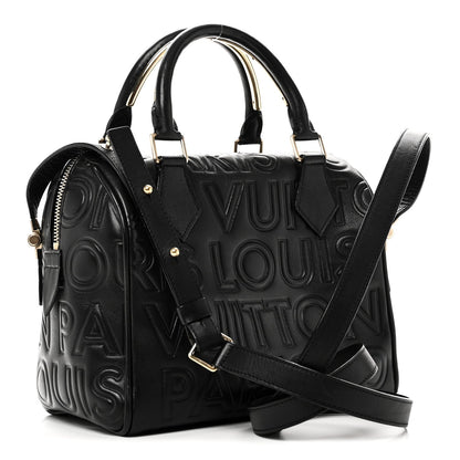 Calfskin Embossed Mini Cube Speedy Black