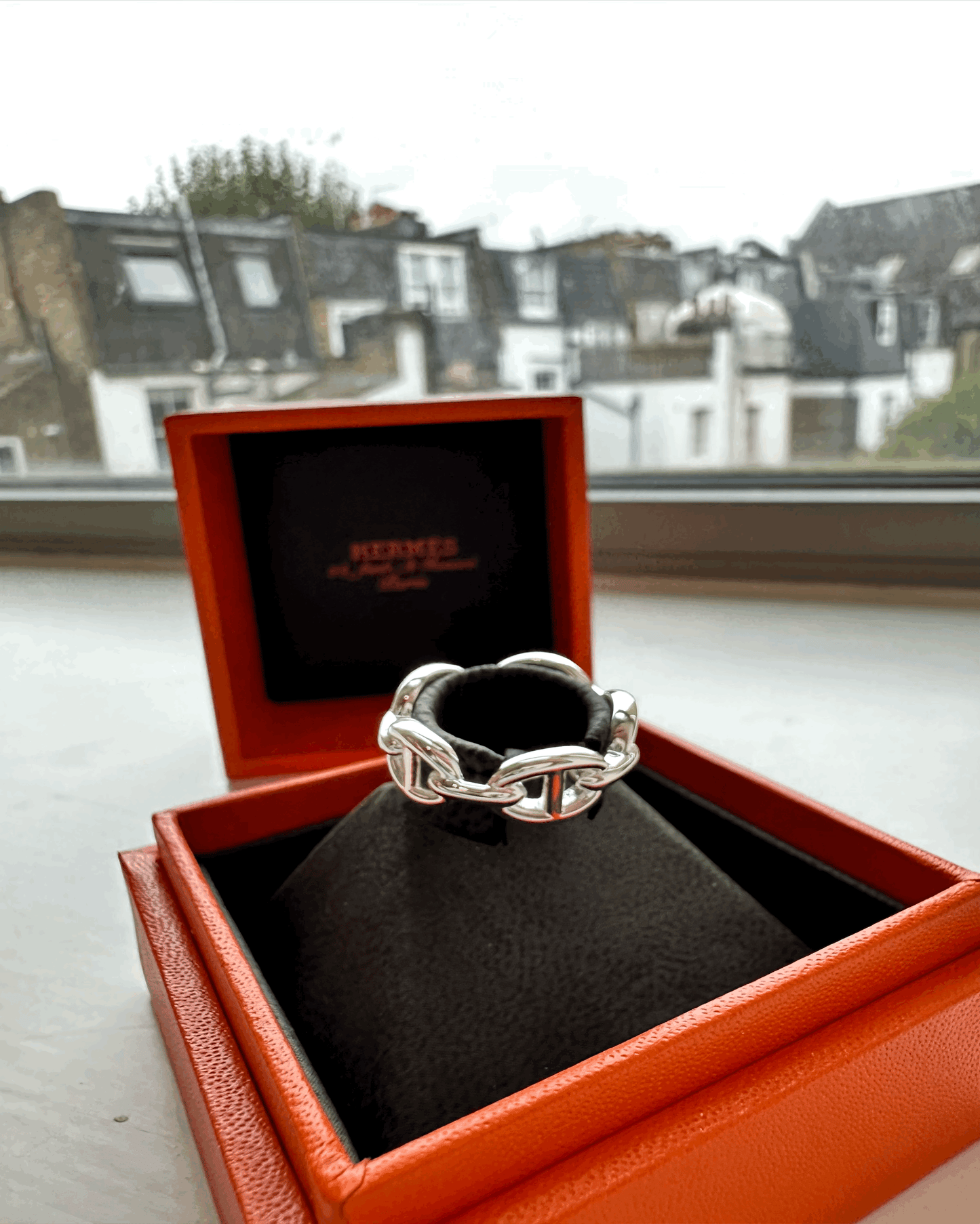 HERMES Chaine dáncre Enchainee Ring 925(Silver)