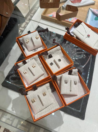 HERMES Gold Pop H Earrings Metal(Many/Gold)