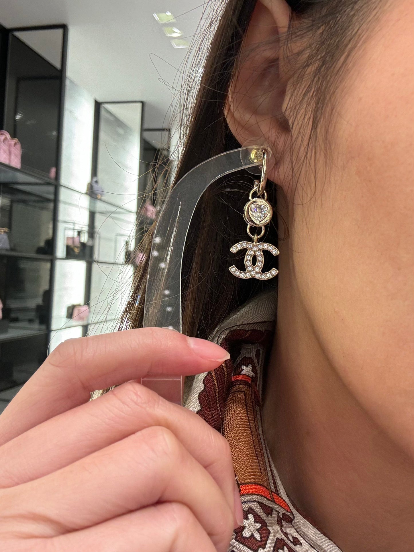 CHANEL ABE239 Pendant Heart Earrings Metal(Gold)