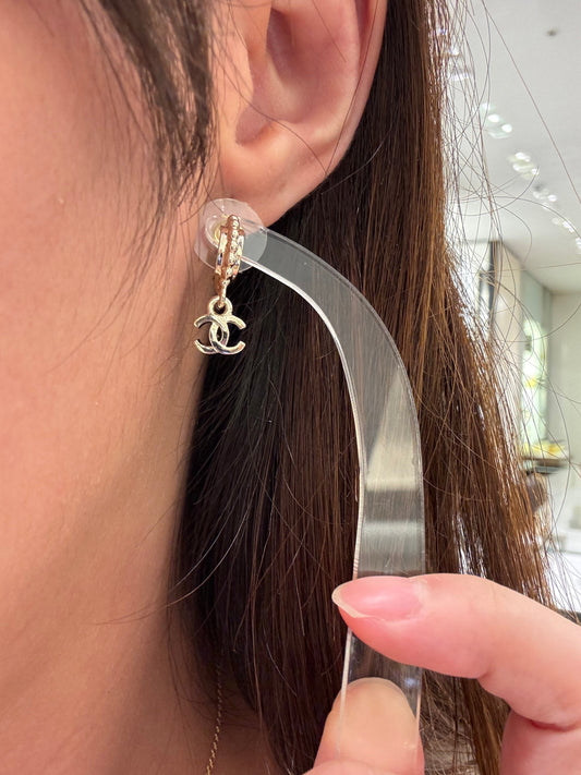 CHANEL CC Logo Drop Earrings(Gold)