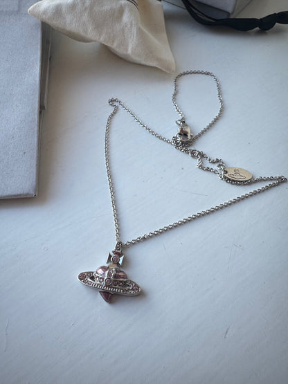 VIVIENNE WESTWOOD New Diamante Heart Pendant Necklace Brass(4 Colors)
