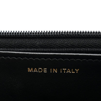 Lambskin Quilted Twisted CC Wallet On Chain WOC Black