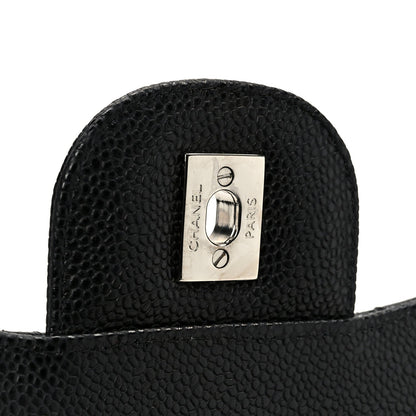 Caviar Quilted Jumbo Double Flap Black