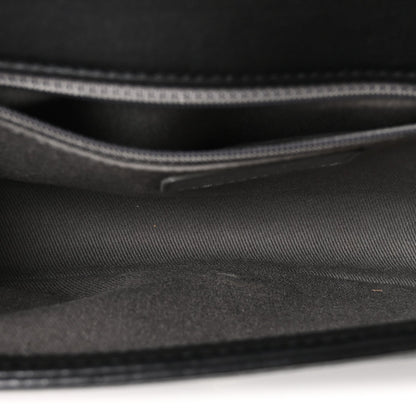 Calfskin Crystal Embossed Medium Boy Flap Black