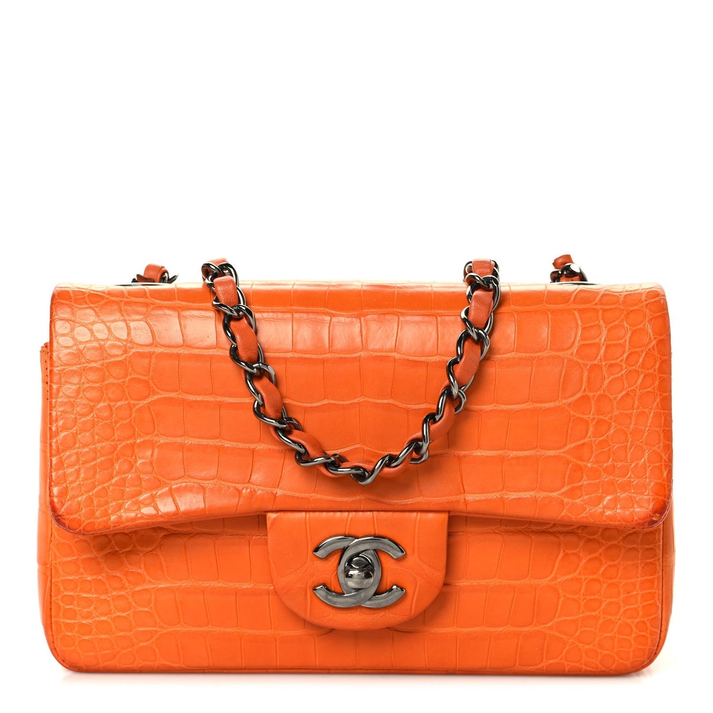 Alligator Mini Rectangular Flap Orange