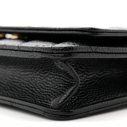 Caviar Quilted Wallet on Chain WOC Black