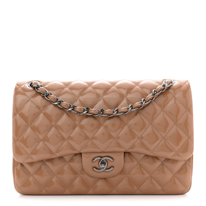 Patent Quilted Jumbo Double Flap Light Brown