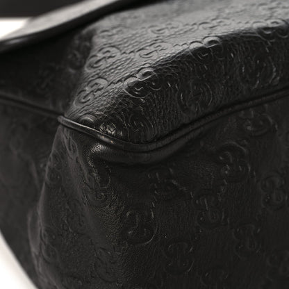Guccissima Medium Flap Messenger Bag Chocolate