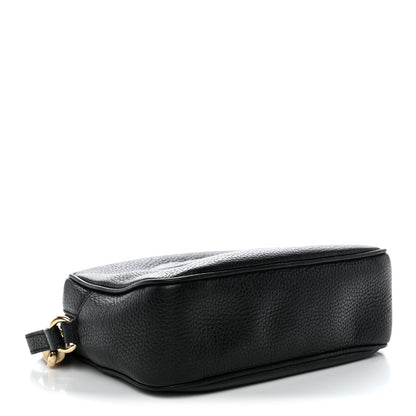 Pebbled Calfskin Small Soho Disco Bag Black