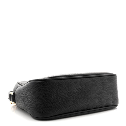 Pebbled Calfskin Small Soho Disco Bag Black