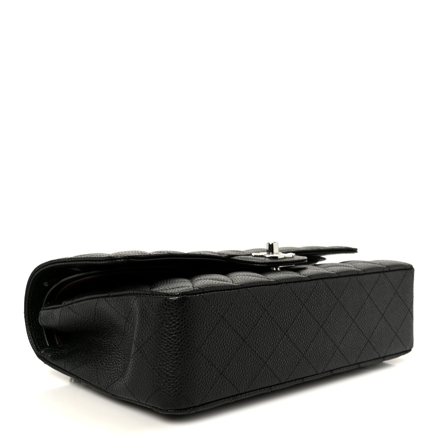 Caviar Quilted Medium Double Flap Black