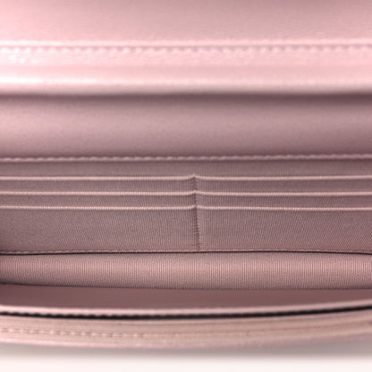 Caviar Quilted Studded CC Wallet on Chain WOC Light Pink